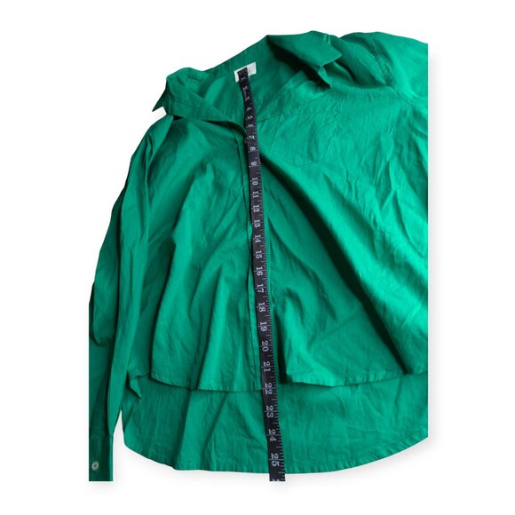 Sigrid Olsen Chic Green Collared Button Front Long Sleeve Shirt Size Medium - Picture 13 of 14